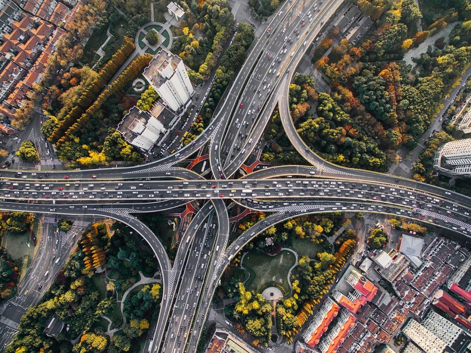 yan'an east road interchange, shanghai, china (unsplash)