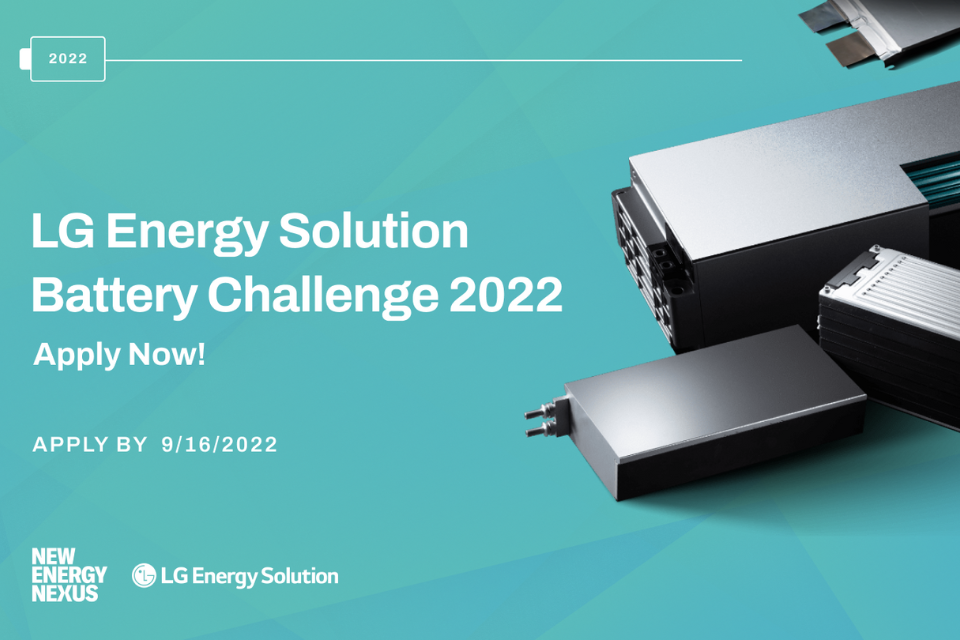 LG Energy Solution launches second Battery Challenge, in partnership with New Energy Nexus