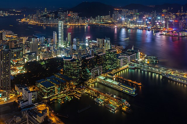vista del puerto de victoria desde sky100, hong kong, 2013 08 09, dd 10